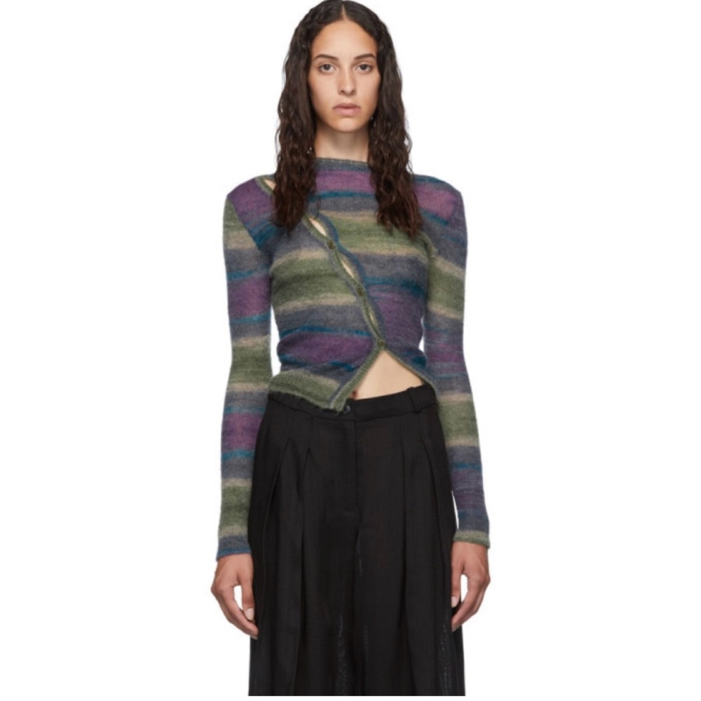 Jaquemus x Ssense la maille pau multi color purple/green/blue cardigan 34